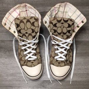 Coach Bonney Signature High Top Sneakers 9.5 Q258